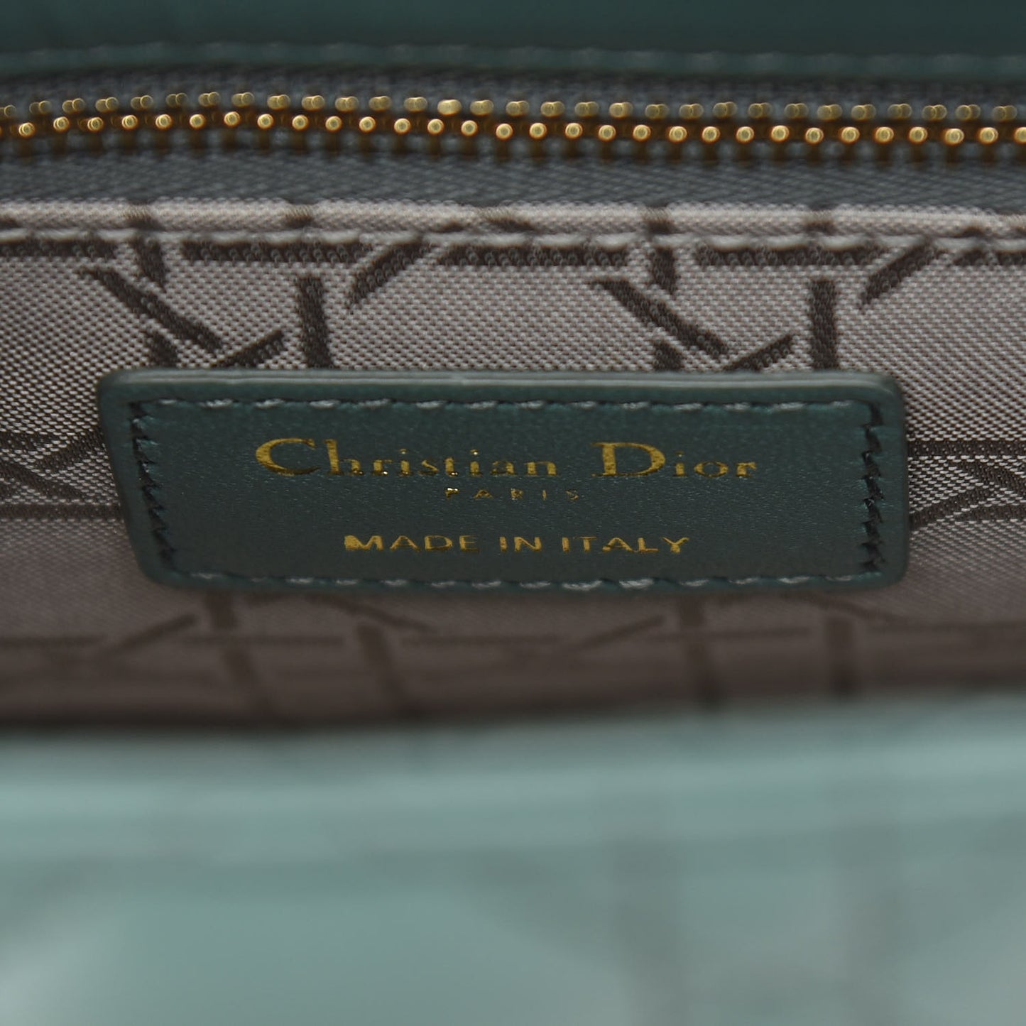 Lambskin Cannage Small My ABCDior Lady Dior Green