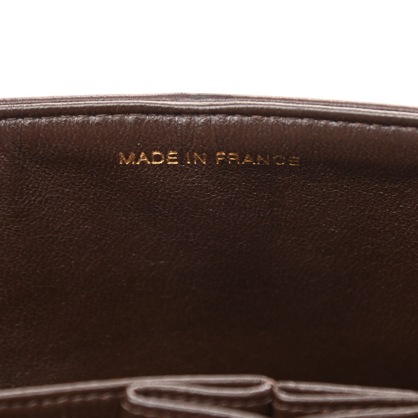 Lambskin Quilted Small Double Flap Dark Brown