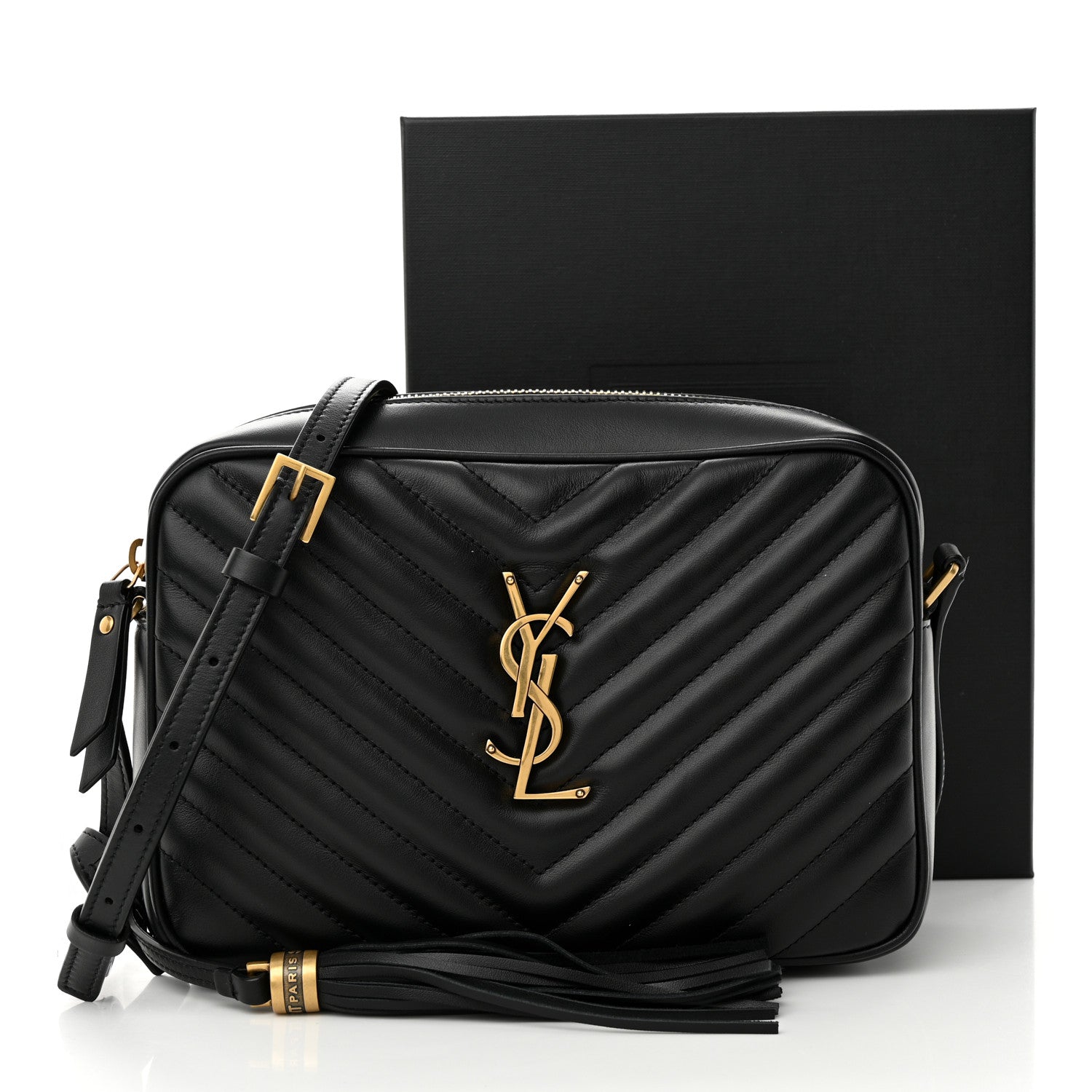 Saint Laurent Calfskin Matelasse Monogram Lou Camera Bag Black 14 of 14