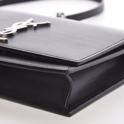 Saint Laurent Smooth Calfskin Classic Monogram Kate Tassel Chain Wallet Black 8 of 9