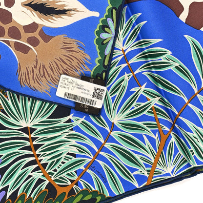 Hermes Silk The Three Graces Scarf 90 Bleu Vif Marron Vert 3 of 3