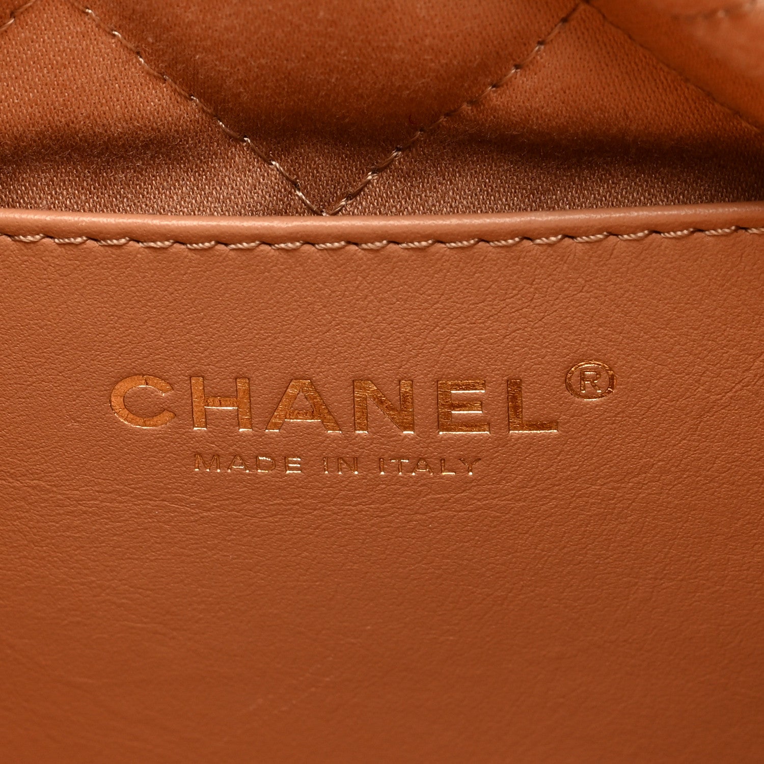 Chanel Shiny Calfskin Quilted Mini Chanel 22 Dark Beige 6 of 10