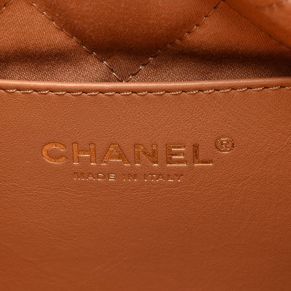 Chanel Shiny Calfskin Quilted Mini Chanel 22 Dark Beige 6 of 10
