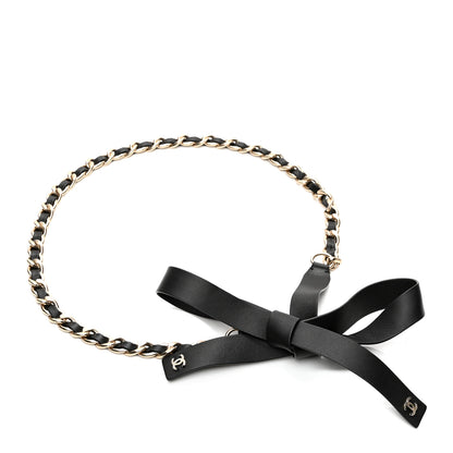 Chanel Lambskin Chain CC Bow Belt S Black 1 of 3