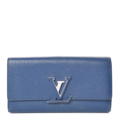 Louis Vuitton Taurillon Capucines Wallet Blue 1 of 17