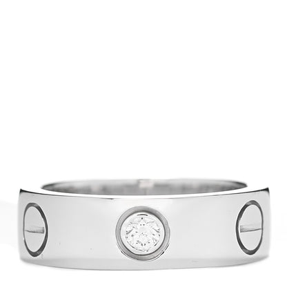 Cartier 18K White Gold 3 Diamond 5.5mm LOVE Ring 49 4.75 1 of 6