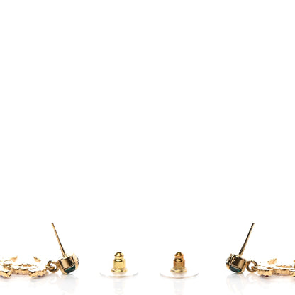 Chanel Crystal Over The Rainbow CC Drop Earrings Gold Multicolor 3 of 5