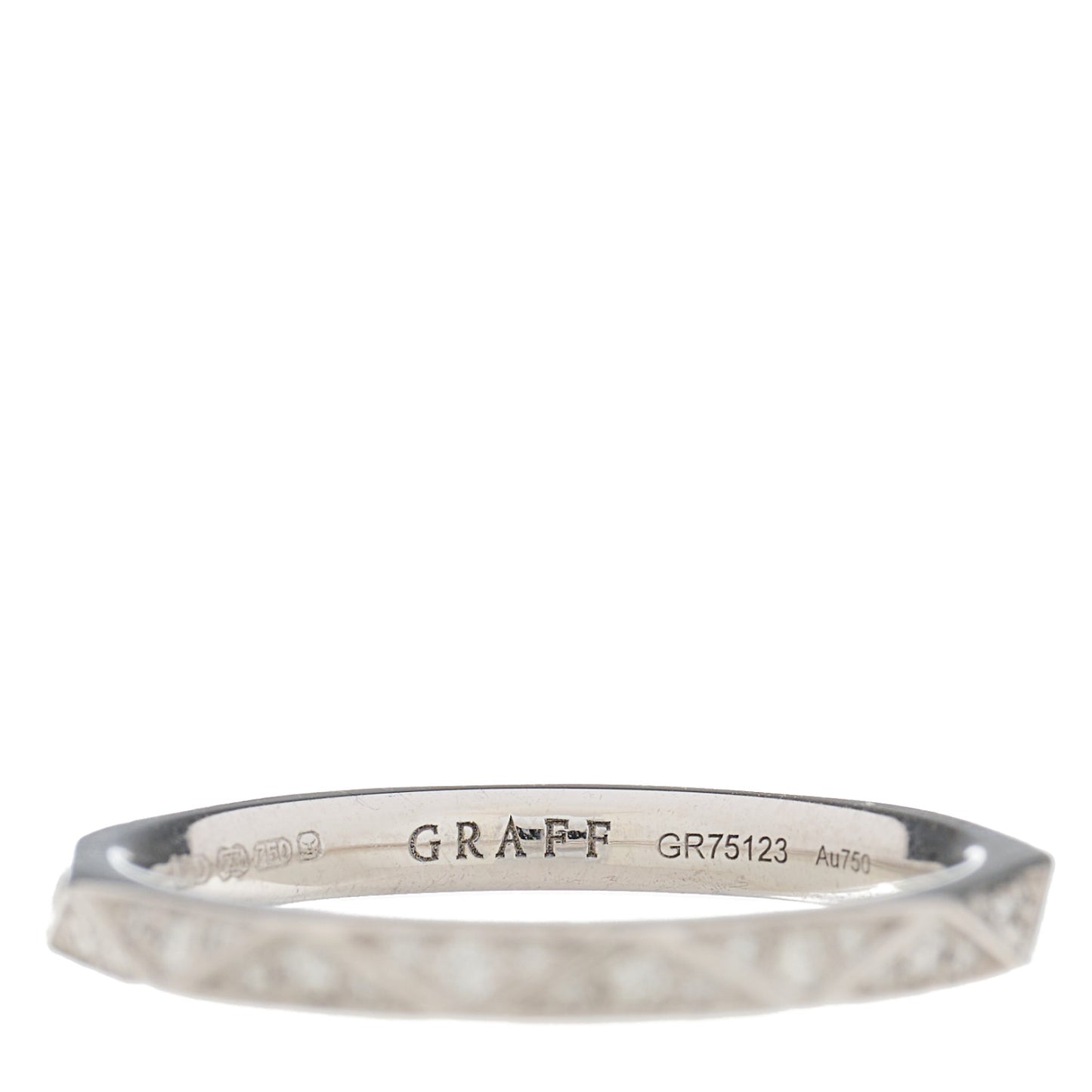18K White Gold Diamond Laurence Graff Signature Band Ring 49 5