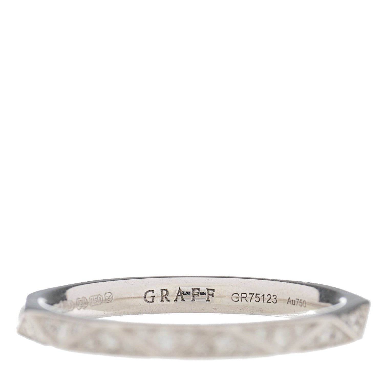 Graff 18K White Gold Diamond Laurence Graff Signature Band Ring 49 5 5 of 7