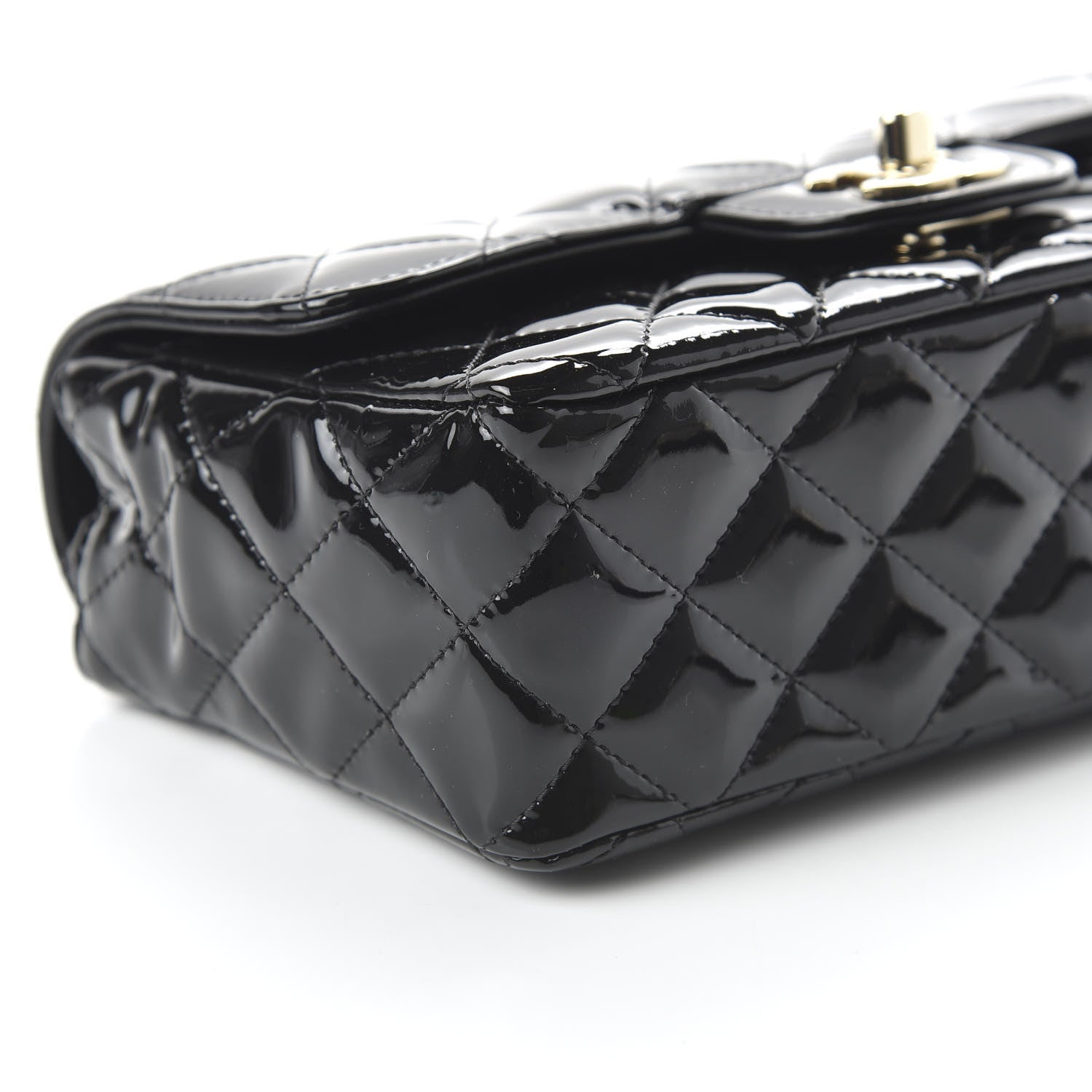 Chanel Patent Calfskin Quilted Mini Rectangular Flap Black 6 of 11