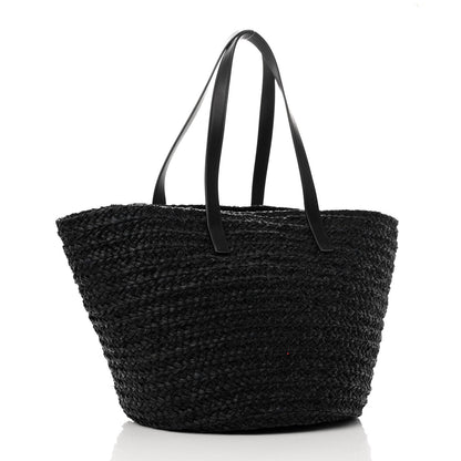 Saint Laurent Raffia Medium Panier Bag Black 3 of 9