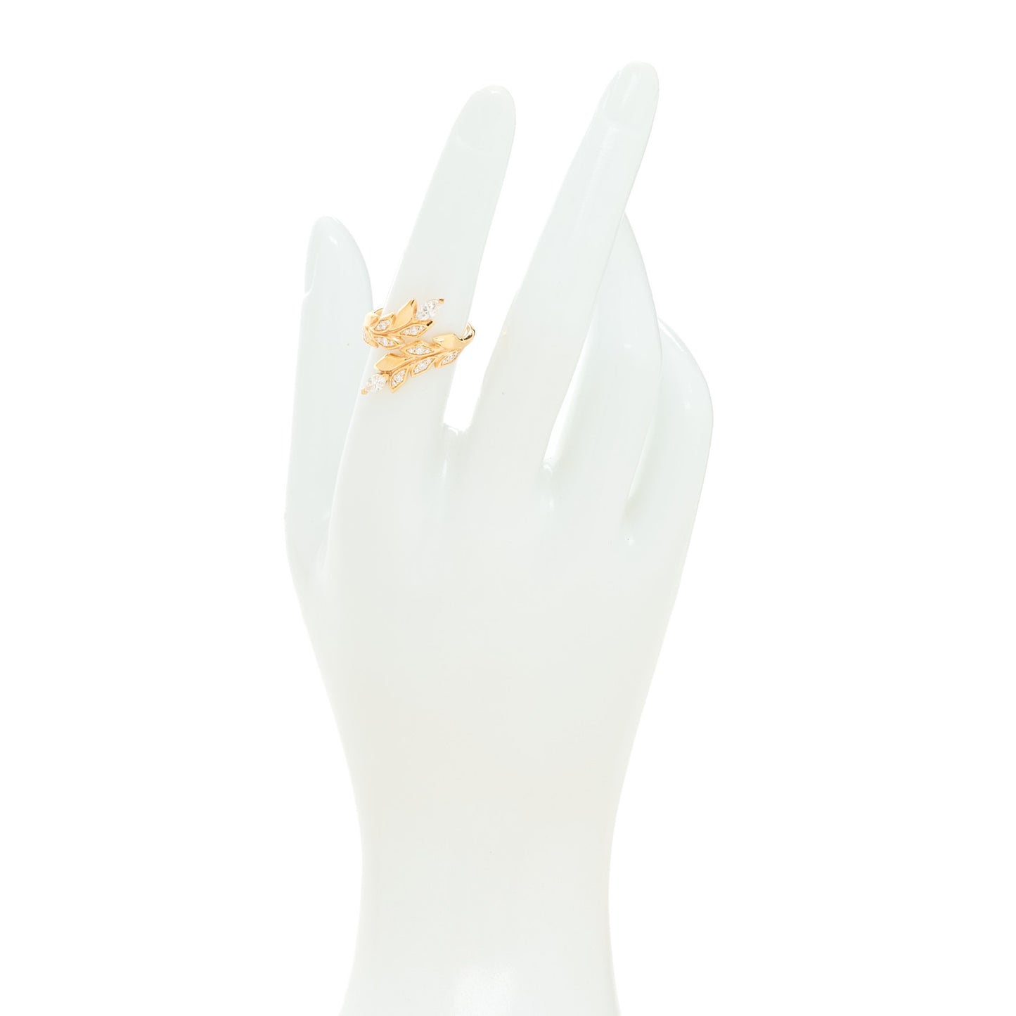 18K Rose Gold Diamond Victoria Vine Bypass Ring 53 6.25