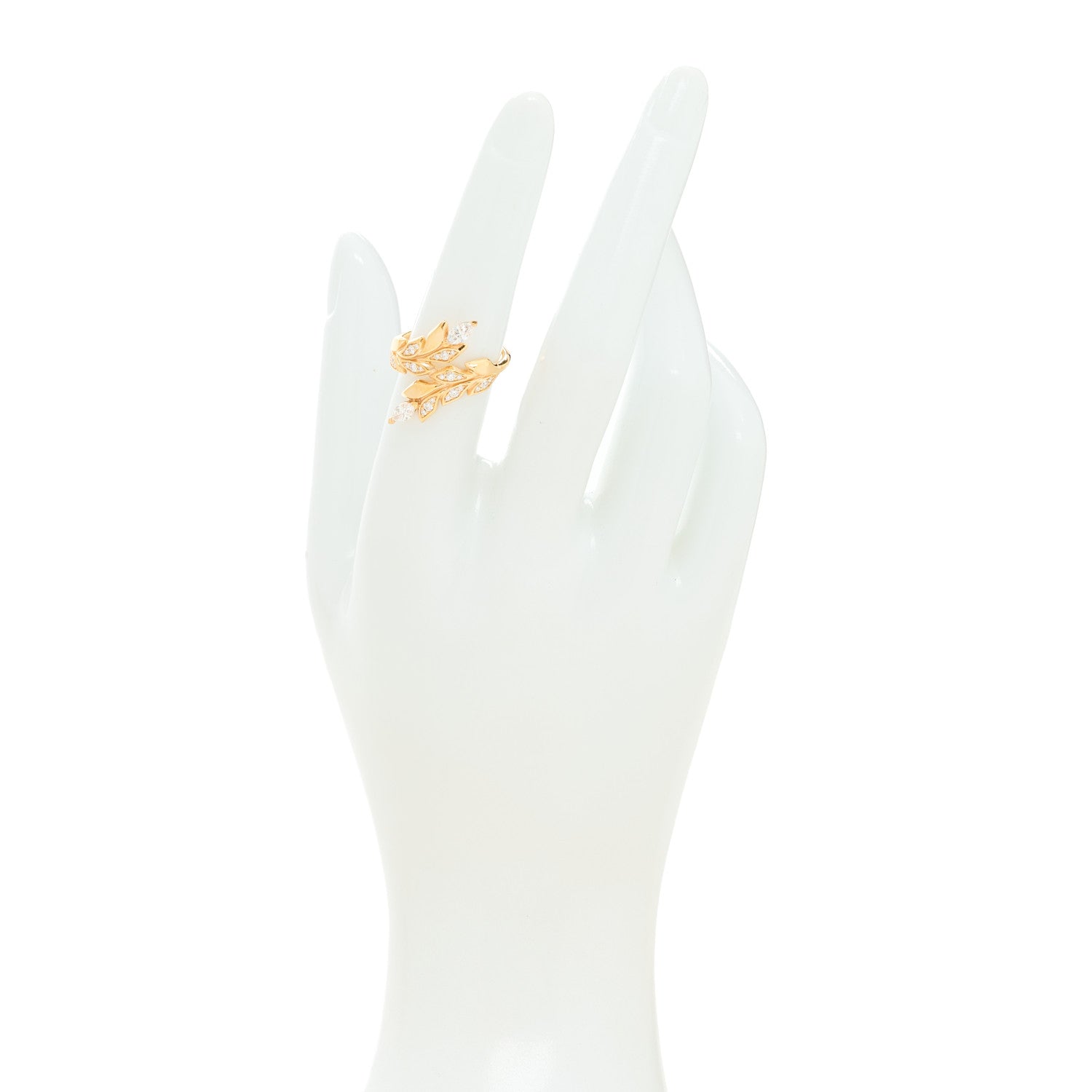 Tiffany 18K Rose Gold Diamond Victoria Vine Bypass Ring 53 6.25 2 of 5