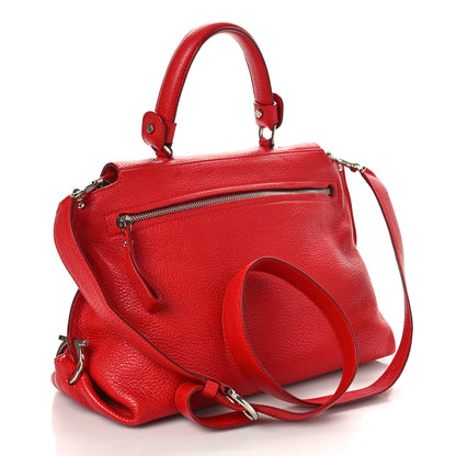 Salvatore Ferragamo Grained Calfskin Sofia Satchel Red 3 of 8