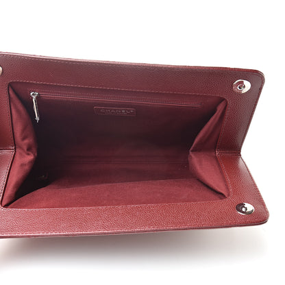 Chanel Caviar Quilted CC Large Clutch Dark Red 5 of 13