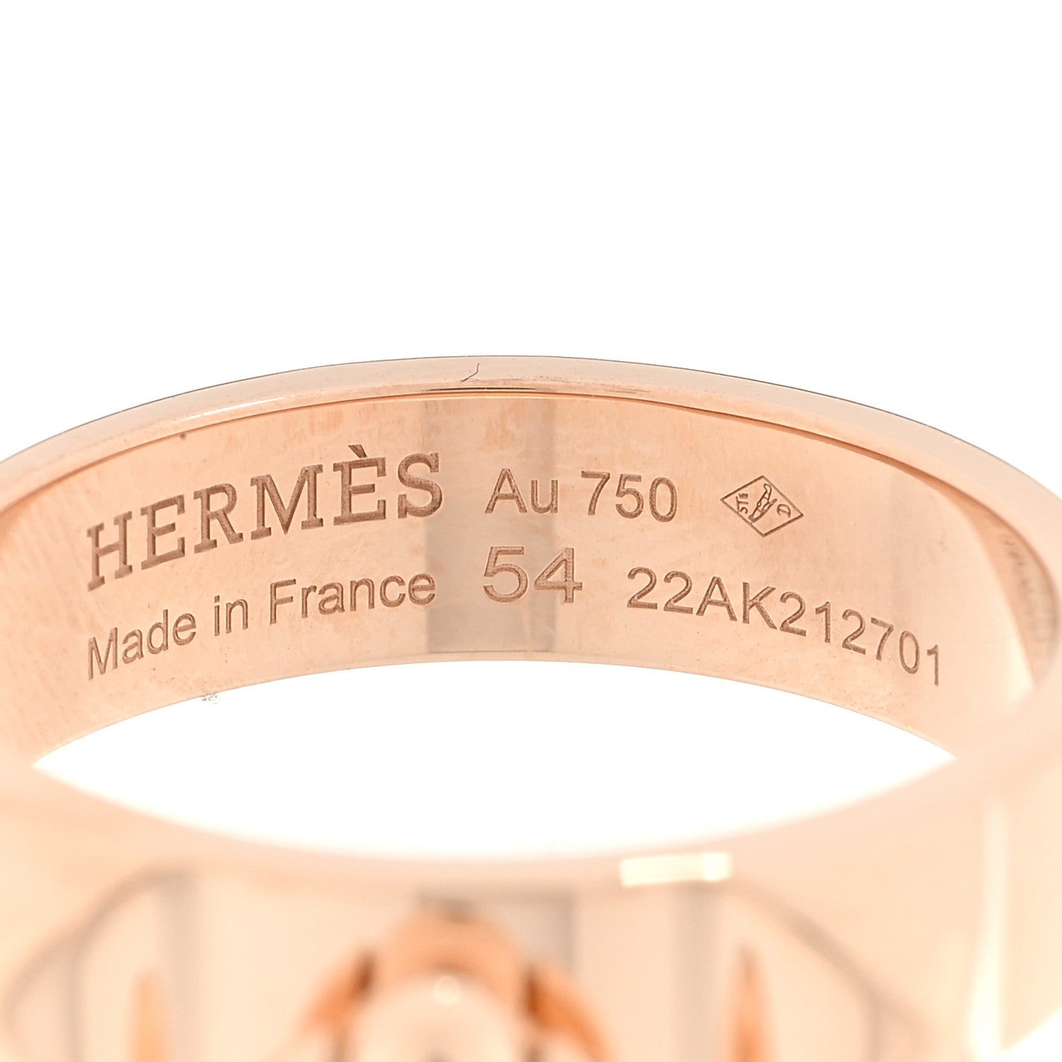Hermes 18K Rose Gold PM Collier De Chien Ring 54 6.75 4 of 5
