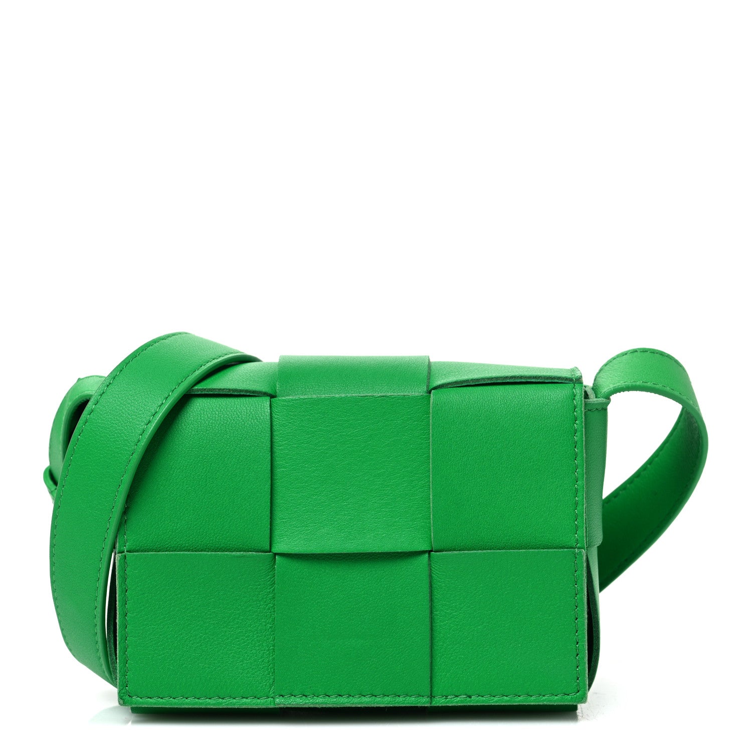 Bottega Veneta Lambskin Maxi Intrecciato Extra Mini Cassette Crossbody Bag Parakeet 1 of 10
