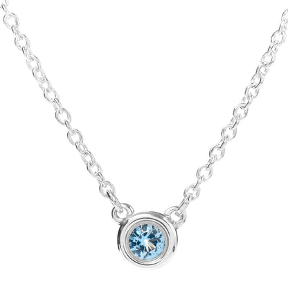 Tiffany Sterling Silver Aquamarine Elsa Peretti Color By The Yard Pendant Necklace 4 of 5