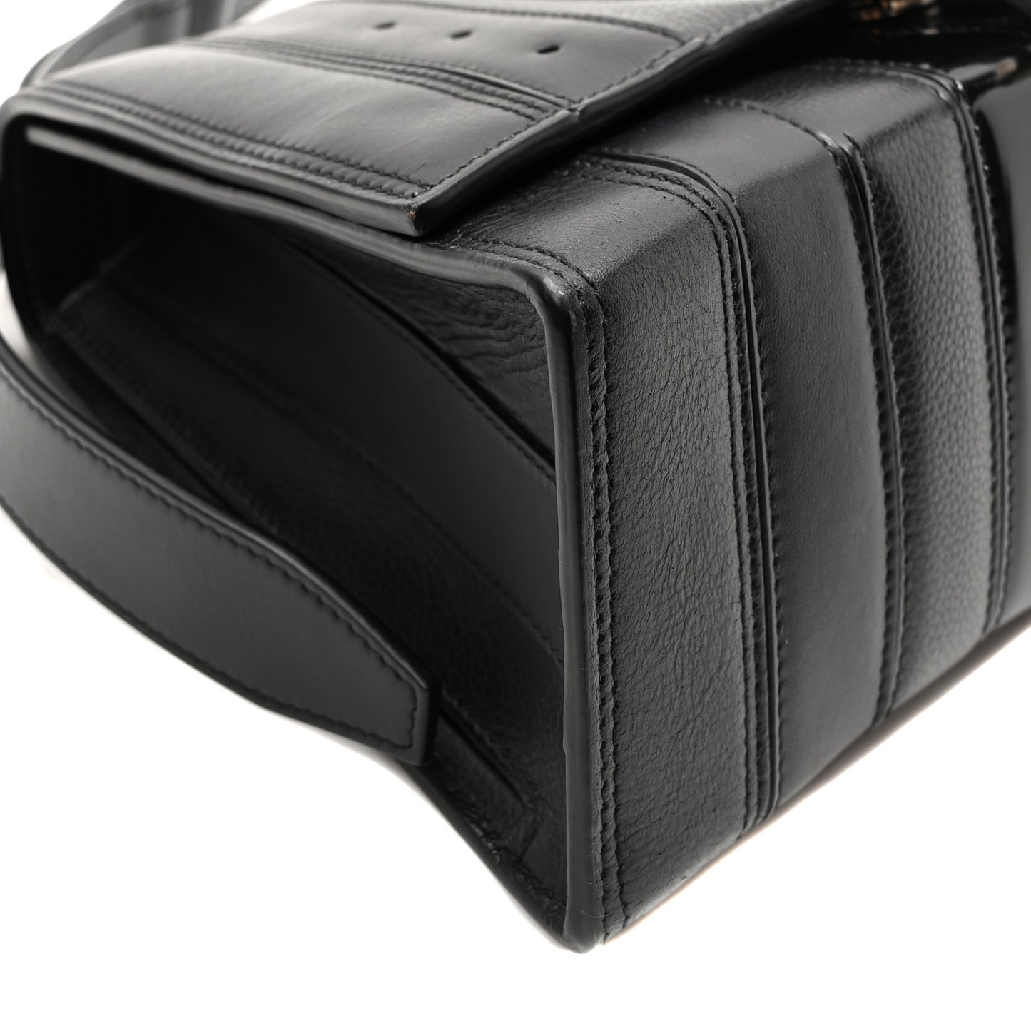 Multibelt Hourglass Top Handle Bag Black