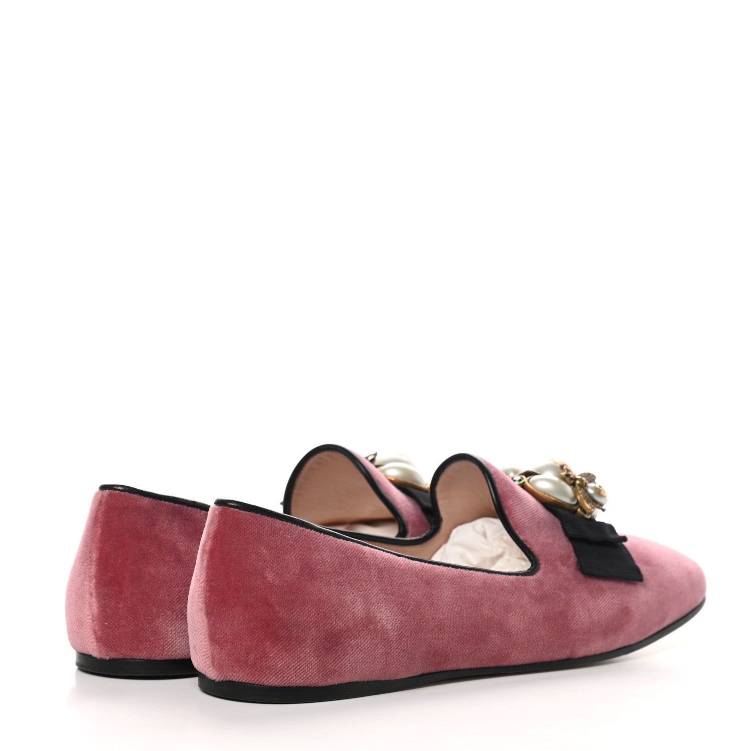 Gucci Velvet Etoile Pearl Embellished Loafers 40 Tibet Red 4 of 9