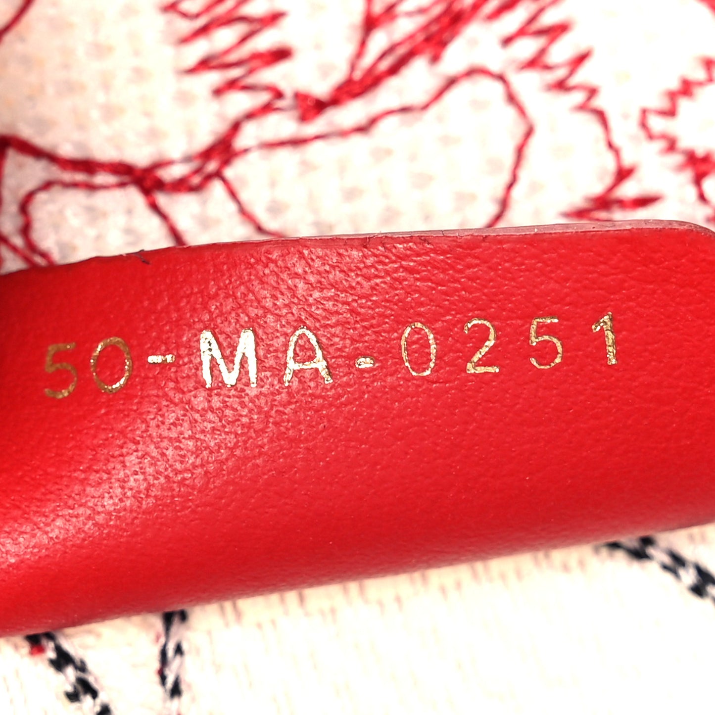 Canvas Embroidered Medium Dioramour D-Royaume Book Tote Red Multicolor