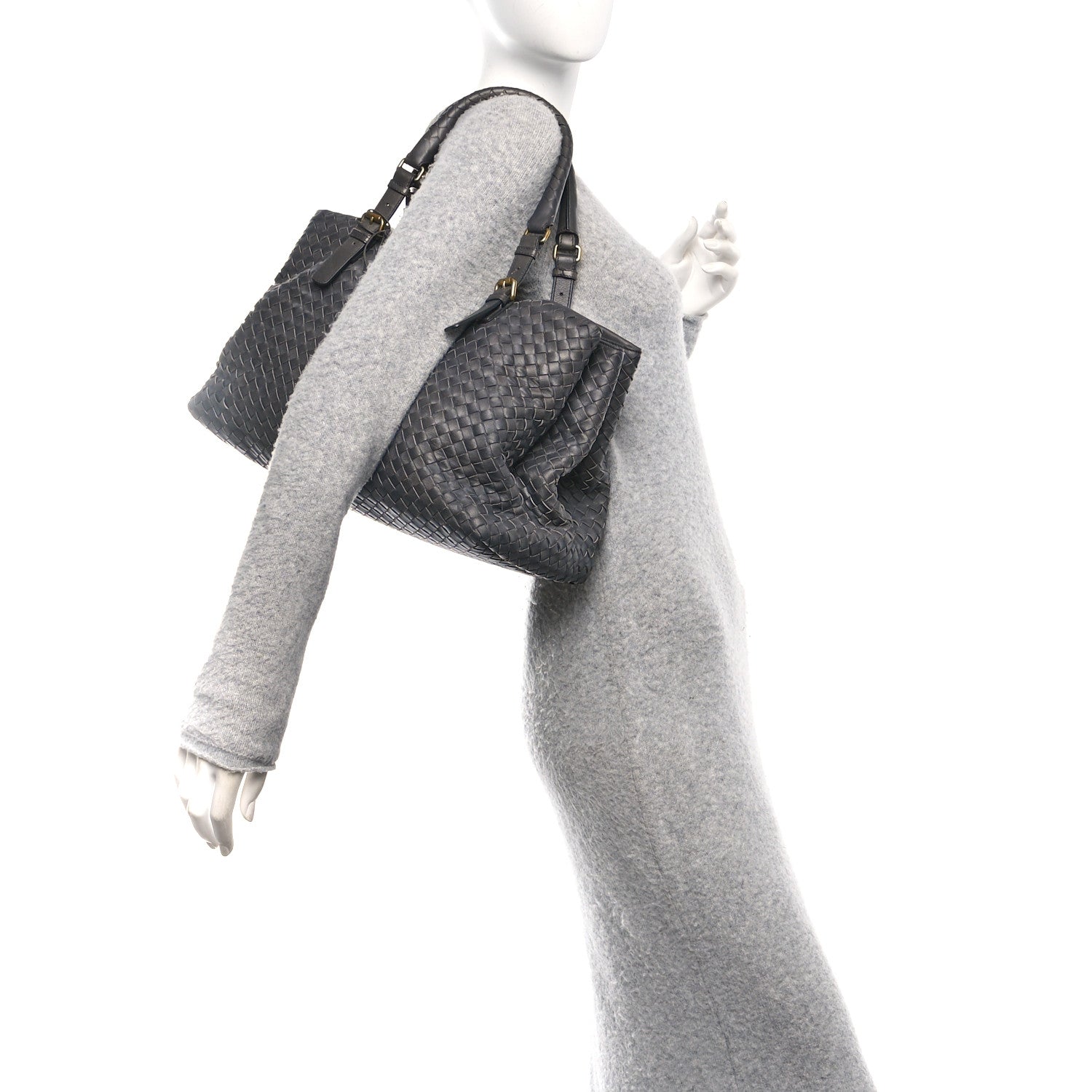 Bottega Veneta Nappa Intrecciato Medium Roma Tote Ferro Gray 2 of 10