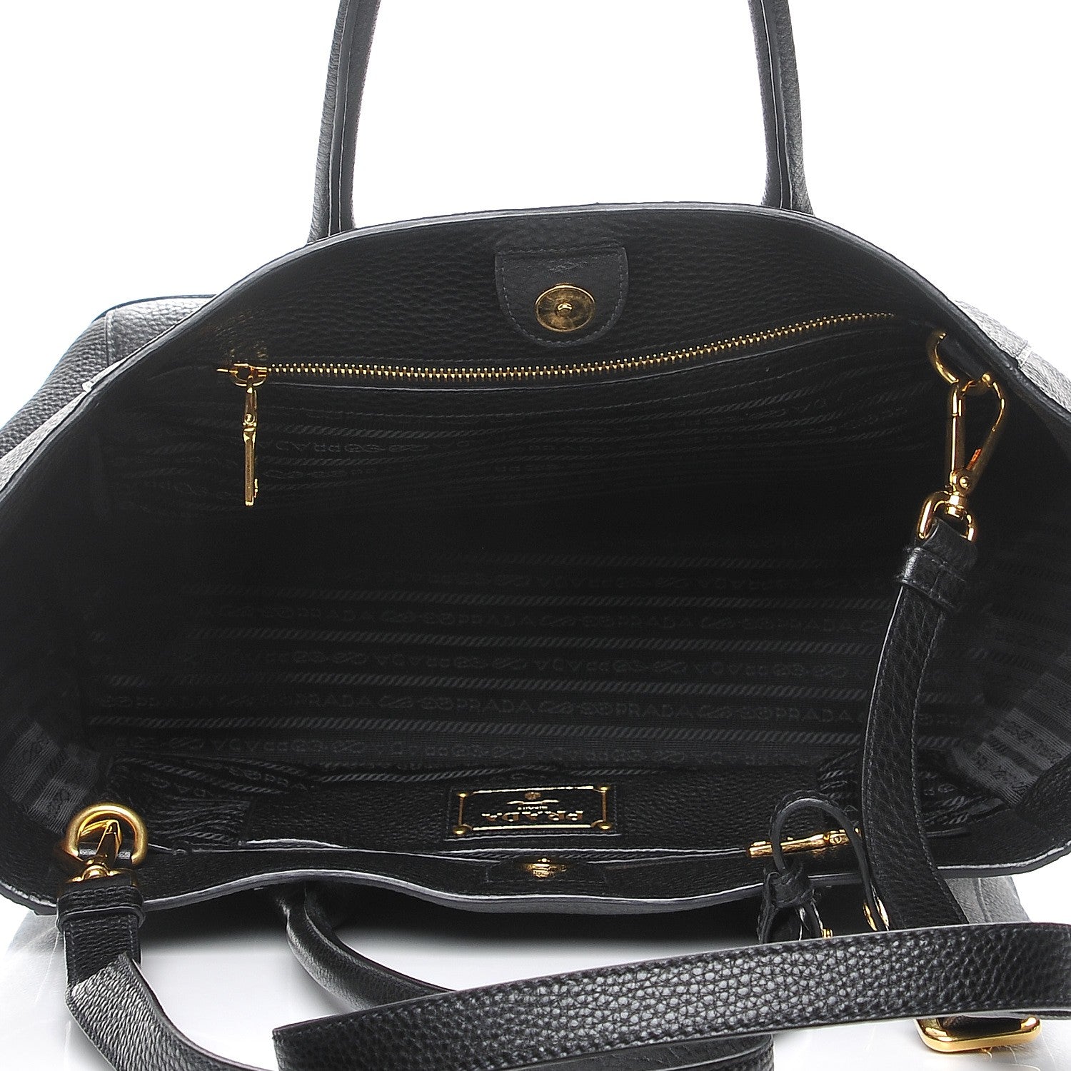 Prada Vitello Daino Tote Nero Black 6 of 9