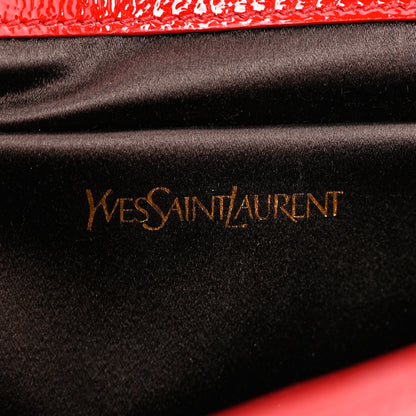 Saint Laurent Textured Patent Monogram Large Belle De Jour Clutch Red 6 of 8