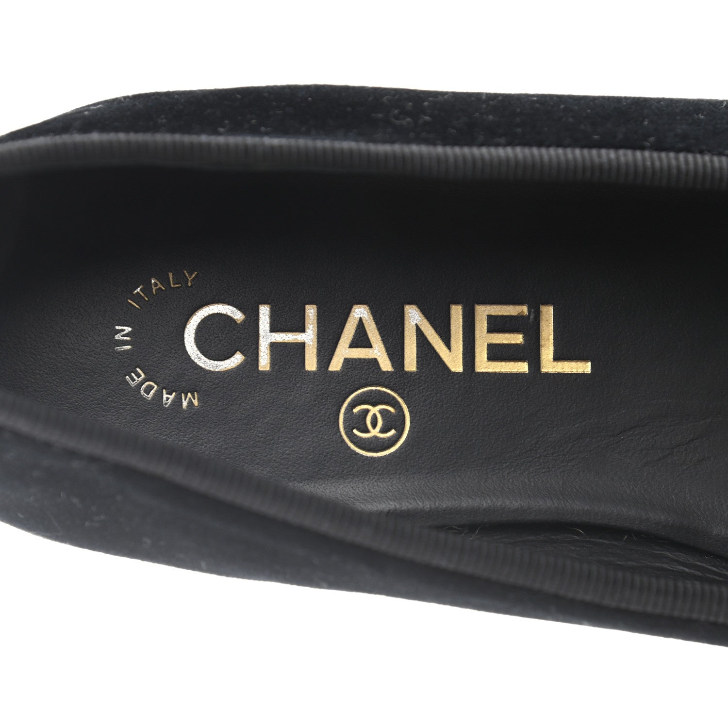 Chanel Velvet Patent Calfskin Cap Toe Ballerina Flats 37 Black 7 of 8