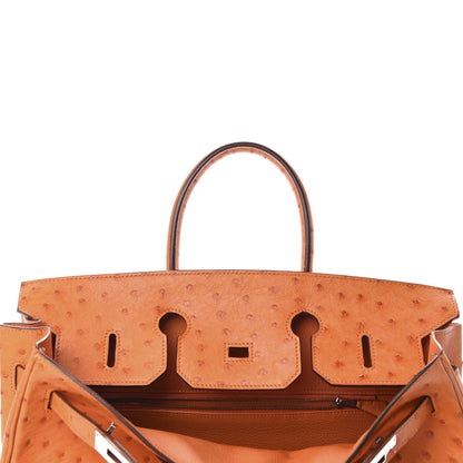 Hermes Ostrich Birkin 35 Orange 18 of 41