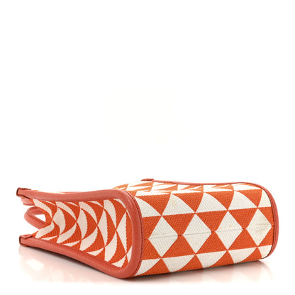 Prada Jacquard Saffiano Triangolo Symbole Embroidered Micro Tote Arancio White 4 of 9