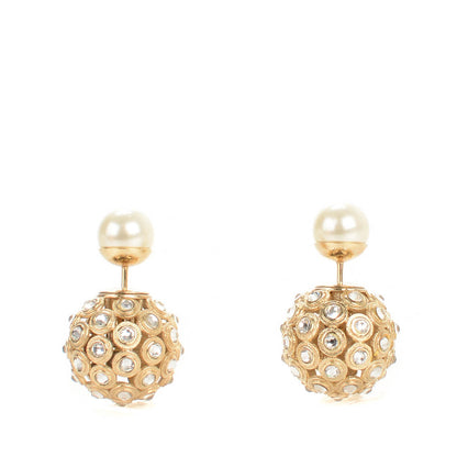 Christian Dior Crystal Mise En Dior Tribal Earrings Gold 1 of 5