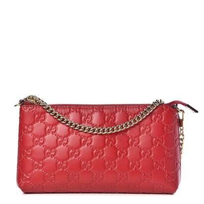 Gucci Guccissima Signature Wrist Wallet Hibiscus Red 1 of 11