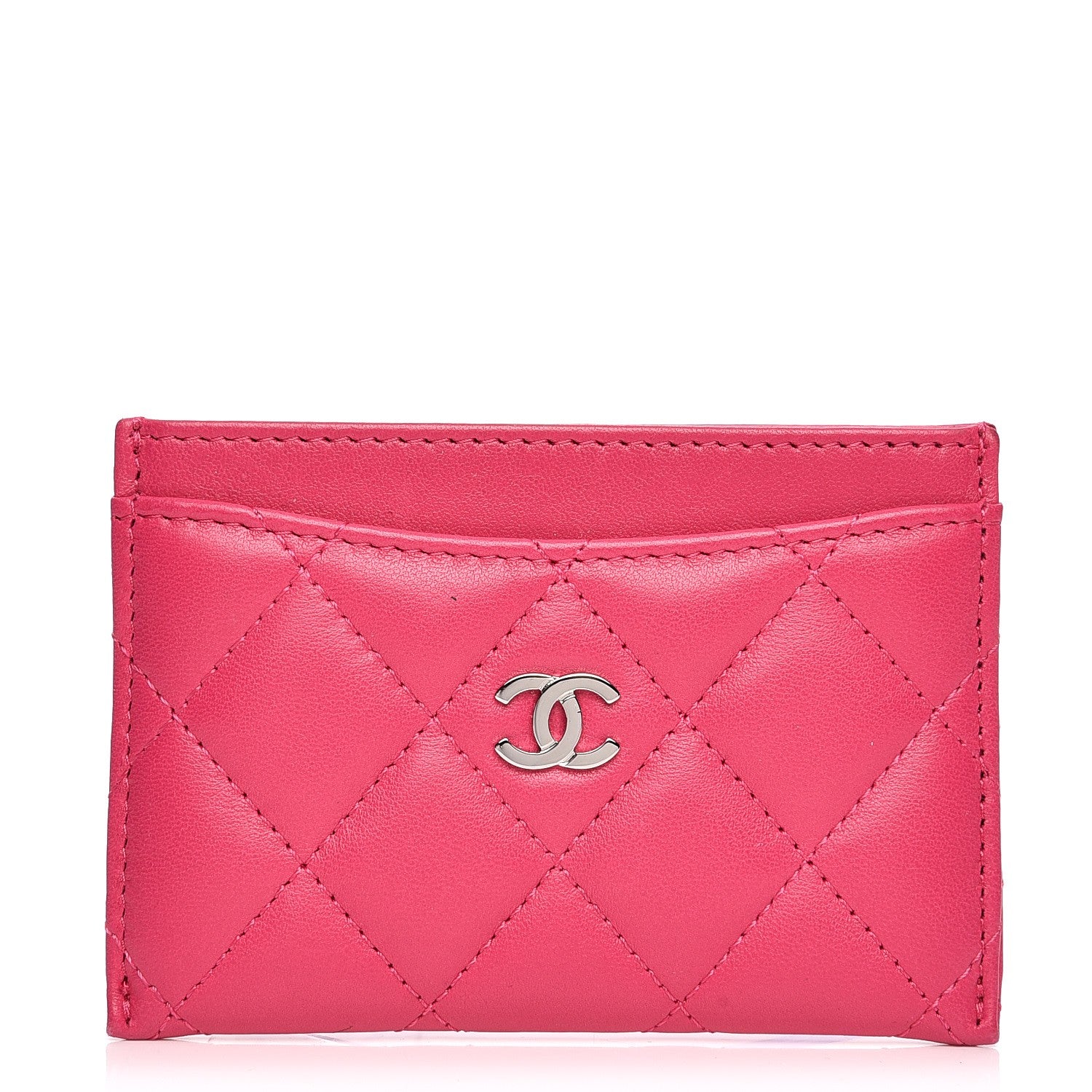 Chanel Lambskin Quilted Card Holder Fuchsia 1 of 9
