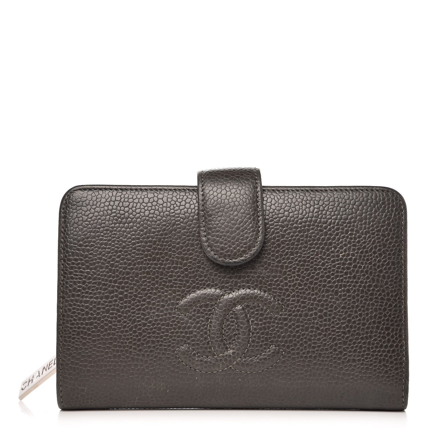 Chanel Caviar Timeless CC Zipped Pocket Wallet Grey 1 of 11