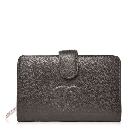 Chanel Caviar Timeless CC Zipped Pocket Wallet Grey 1 of 11