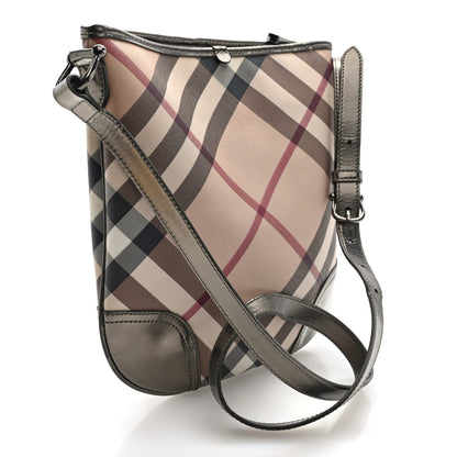 Burberry Patent Nova Check Dryden Crossbody Bag Pewter 3 of 8