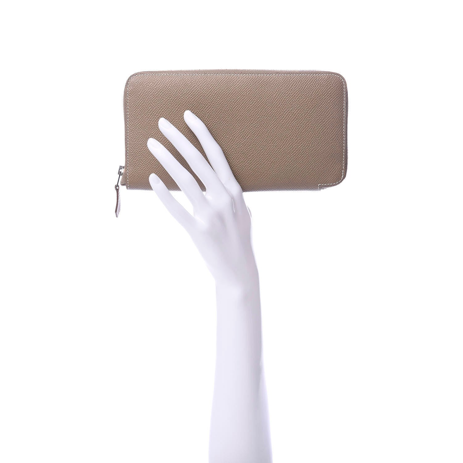 Hermes Epsom Silk'in Wallet Etoupe 2 of 9
