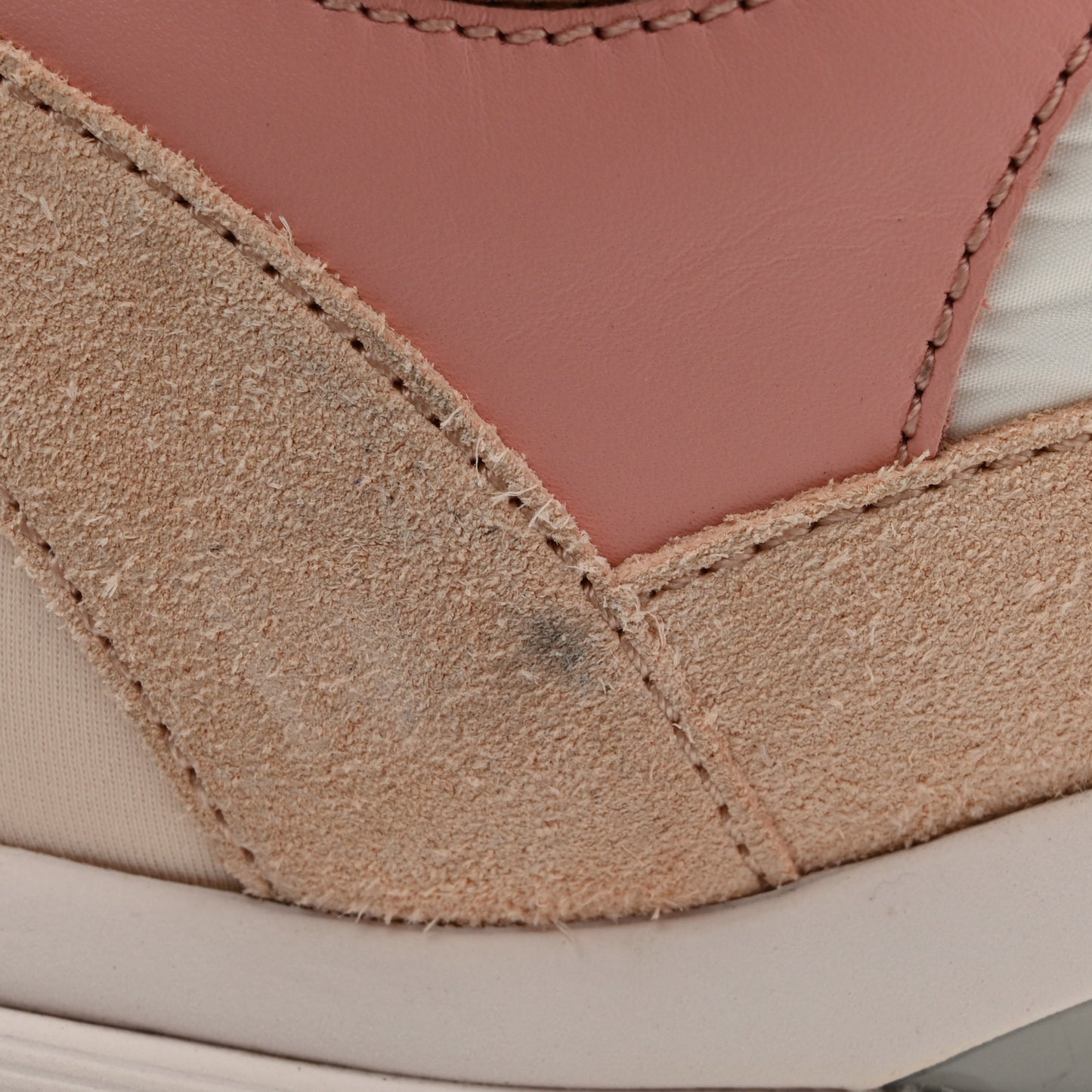 Nylon Lambskin Suede Calfskin CC Sneakers 40 Pink White Black