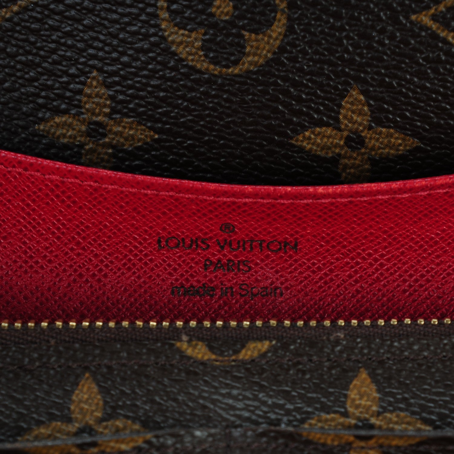 Louis Vuitton Monogram Emilie Wallet Red 5 of 9