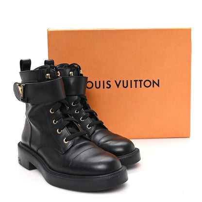 Louis Vuitton Calfskin Territory Flat Ranger Boots 38 Black 9 of 10