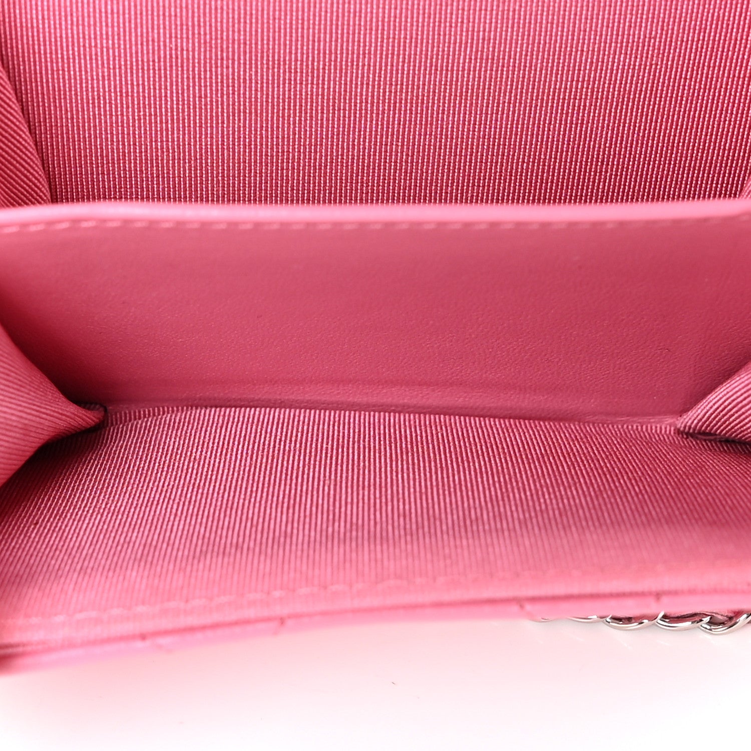 Chanel Lambskin Quilted Flap Card Holder On Chain Pink 6 of 12