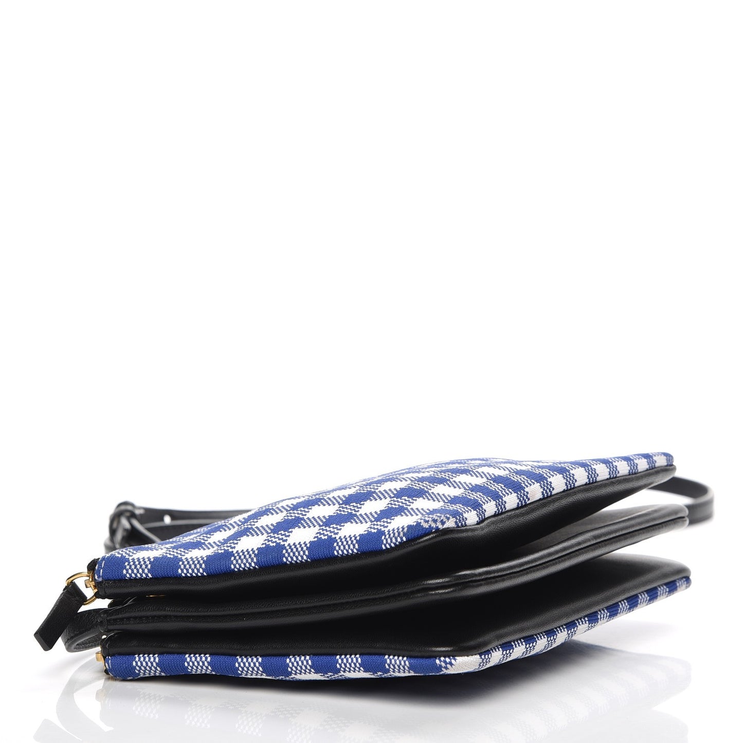 Gingham Lambskin Small Trio Crossbody Bag Cobalt