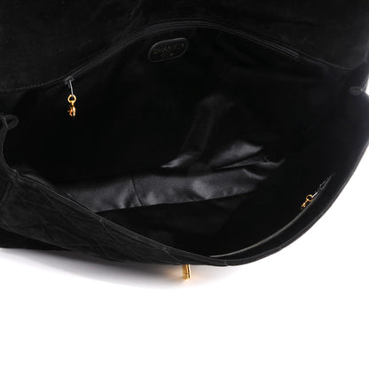 Chanel Suede Quilted XL Weekender Bag Black 5 of 8