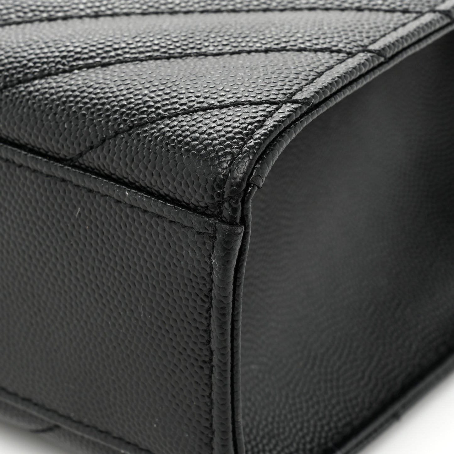 Grain De Poudre Matelasse Chevron Large Monogram Satchel Black