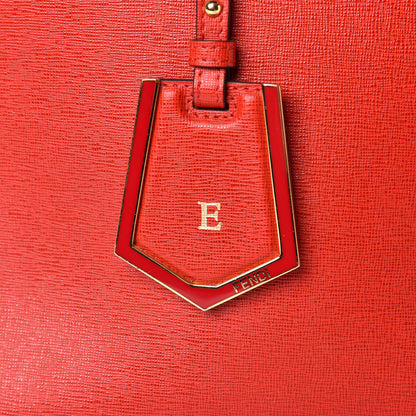Fendi Vitello Elite Flamingo Regular 2Jours Tote Rosso Fiamma 13 of 19