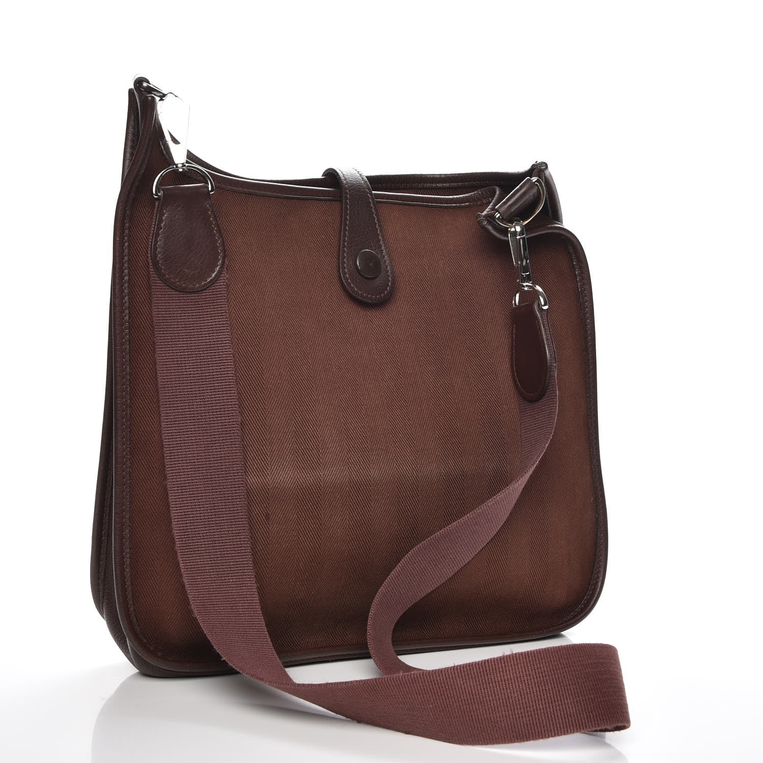 Hermes Toile Chevron Evergrain Evelyne PM Havane 3 of 8