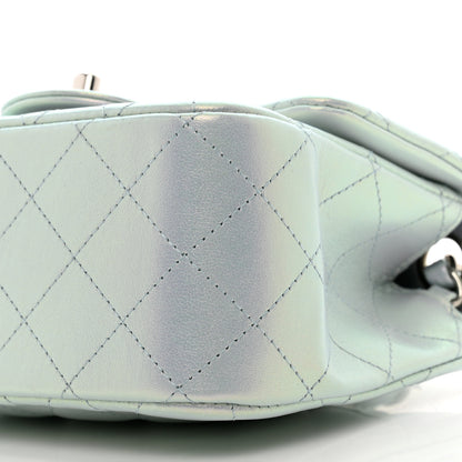 Chanel Iridescent Lambskin Quilted Mini Square Flap Light Blue 10 of 10