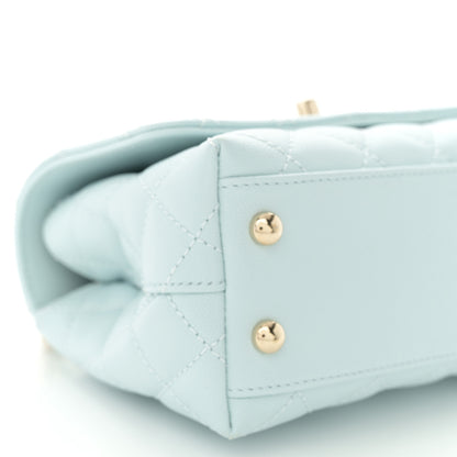 Chanel Caviar Quilted Extra Mini Coco Handle Flap Light Blue 9 of 10