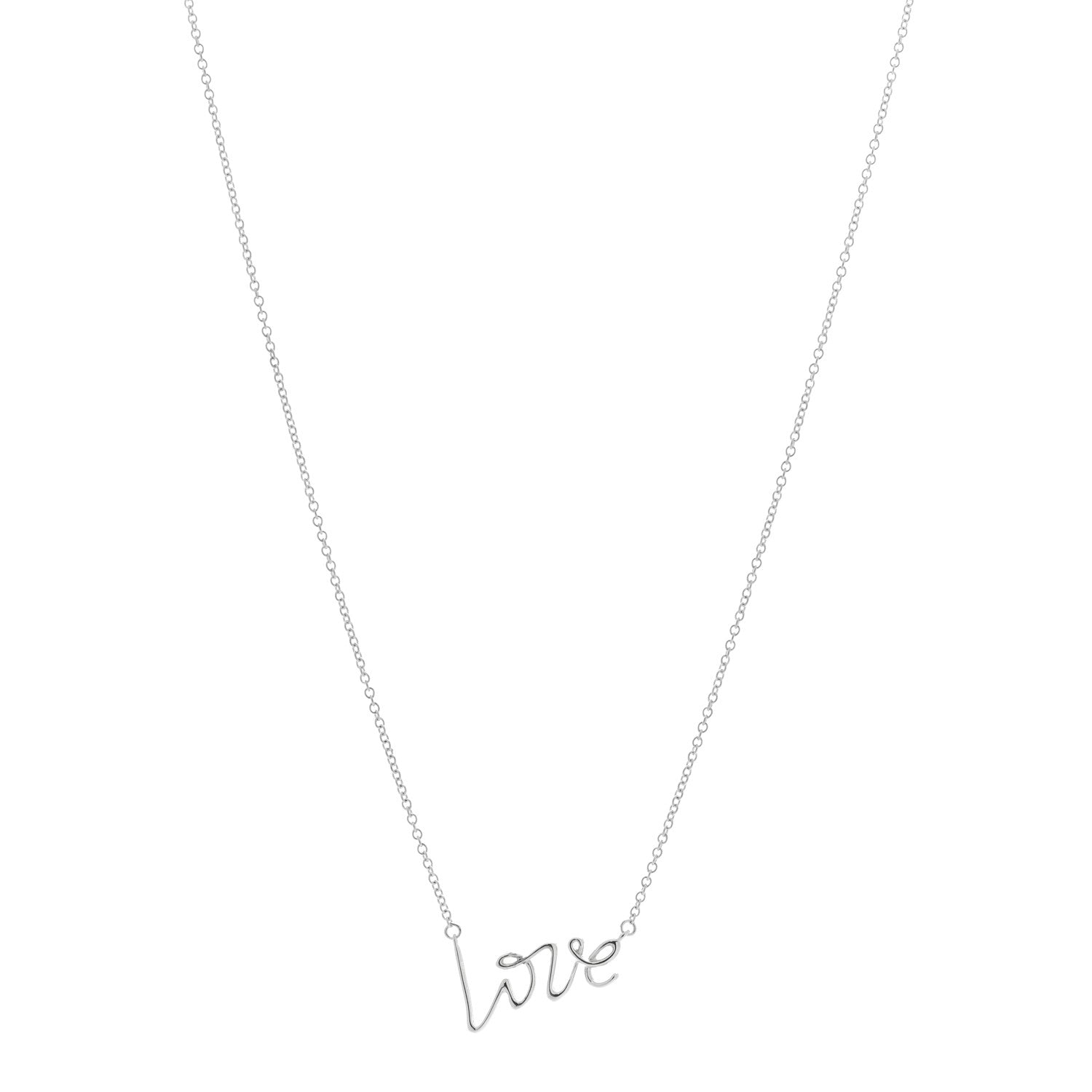 Tiffany Sterling Silver Paloma Picasso Graffiti Love Pendant Necklace 1 of 4